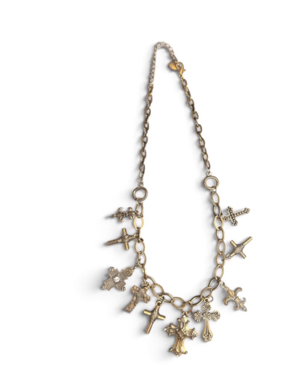 Gold Cross Charm Necklace - Women Jewelry